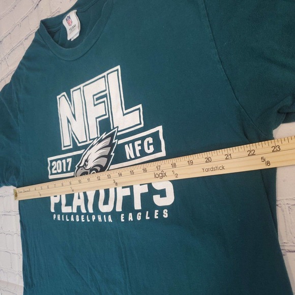 NFL Team Apparel XL Philadelphia Eagles Short Sleeve T-Shirt Green 2017 Playoffs - Picture 5 of 7